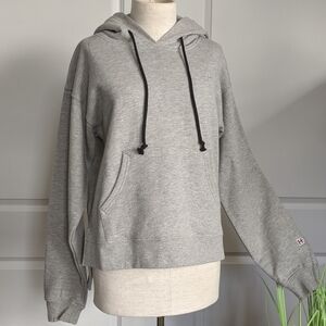 Hudson Sweatshirt Hooded Pullover Pouch Front Pocket Fleece Lined Grey S NWT